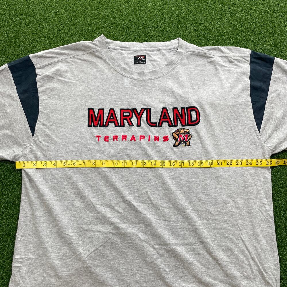 Vintage 90s Pro Player University of Maryland Terrapins Grey T-Shirt Sz 2XL - Picture 3 of 6